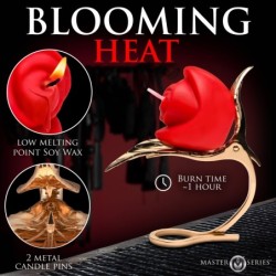 Roza Sveča s Podstavkom - Rdeča