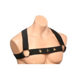 Arreio de peito com braçadeiras - Preto S/M