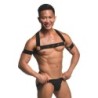 Chest Harness with Armbands - Black S/M