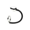Anello per pene e testicoli Tug + Plug con tappo anale - Nero e Argento