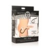 Anillo para pene y testículos Tug + Plug con tapón anal - Negro y Plata