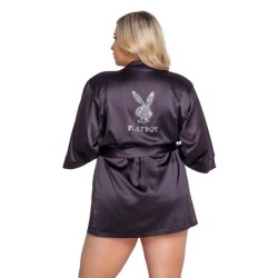 Playboy Lingerie - Szlafrok Króliczek Curvy Błyszczący XL/2XL