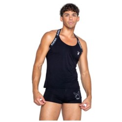 Playboy Lingerie - Boxer Modal Tipo Smoking da Uomo - Nero M