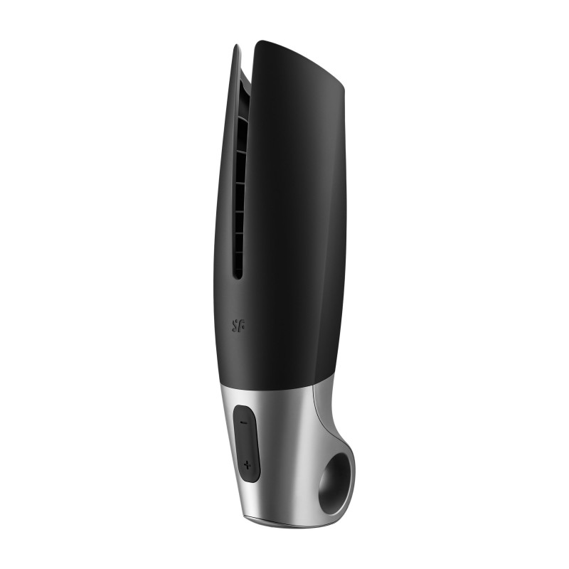 Močan masturbator Satisfyer+ z aplikacijo Connect - Črna/Srebrna