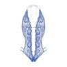 Body de renda com entrepernas aberta Renee - azul S/M