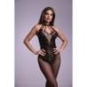Body de rede sem entrepernas com renda floral Amara - preto