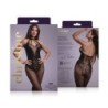 Body de rede sem entrepernas com renda floral Amara - preto