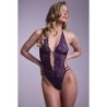 Body de encaje con entrepierna abierta Renee - morado S/M