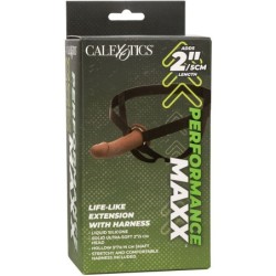 Performance Maxx Estensione Realistica Con Imbracatura Pelle Scura