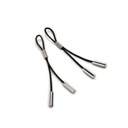 Crave - Borlas de cuero para pezones - Negro y Plata