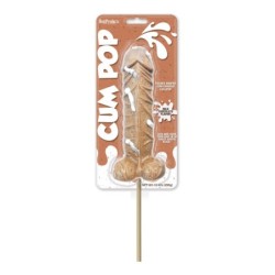 Piruletas com sabor a chocolate de leite e sabor a esperma