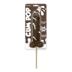 Piruletas de esperma com sabor a chocolate amargo