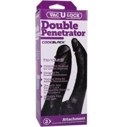 Dubbele Penetrator VacULock CodeBlack - Zwart