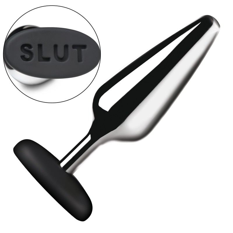 Butt Slut Plug Anal i Metall och Silikon - Silver