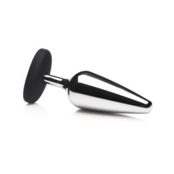 Butt Slut Plug Anal aus Metall und Silikon - Silber