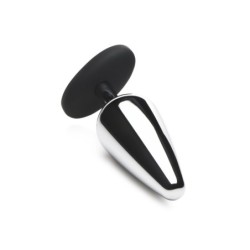 Butt Slut Plug Anal Metalic și Silicon - Argintiu