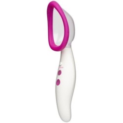 Bomba de Vagina Vibratoria Automática - Blanco y Rosa