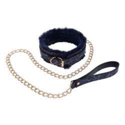 Puma Leather Collar & Lead - Black