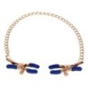 Pinze per capezzoli Cougar con catena - Oro