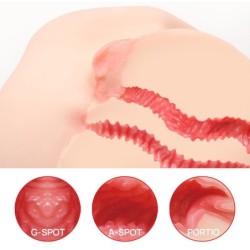 004 Onahole de Vagina Real de Vainilla de Doble Capa