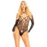 Teddy sem entrepernas com gola halter - Preto