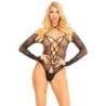 Teddy sem entrepernas com gola halter - Preto