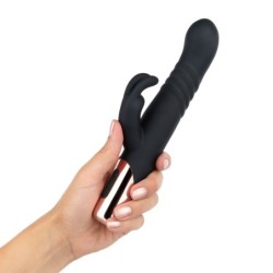 Rosy Gold - Rabbit Vibrator with Thrusting Function - Black