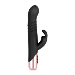 Rosy Gold - Rabbit Vibrator with Thrusting Function - Black