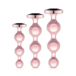 Rosy Gold - Set de 3 plugs anales de metal - Oro rosa