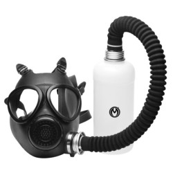 Máscara de Gas con Inhalador y Botella - Blanco y Negro