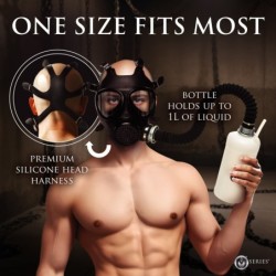 Gasmask med Inhalator och Flaska - Vit och Svart