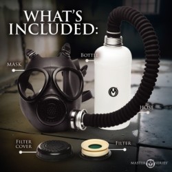 Gasmasker met Inhalator en Fles - Wit en Zwart