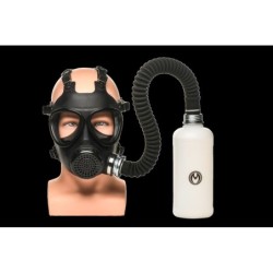 Gasmaske mit Inhalator und Flasche - Weiß und Schwarz