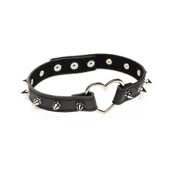 Herz-Stachelhalsband - Schwarz