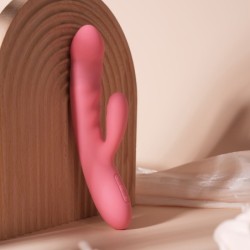 Svakom - Vibrator Hase mit Stoß Avery - Erdbeerrosa