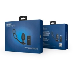 TORNADO Rotační anální kolík s kroužky na penis a varlata - Černá