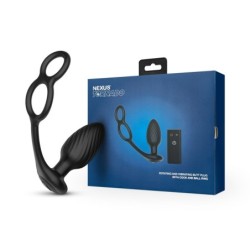 TORNADO Plug Rotatif avec Anneaux pour Pénis et Testicules - Noir