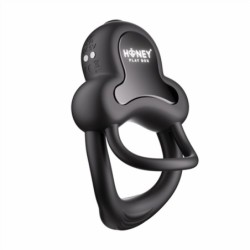 Inel vibrator dublu pentru penis și clitoris controlat prin app