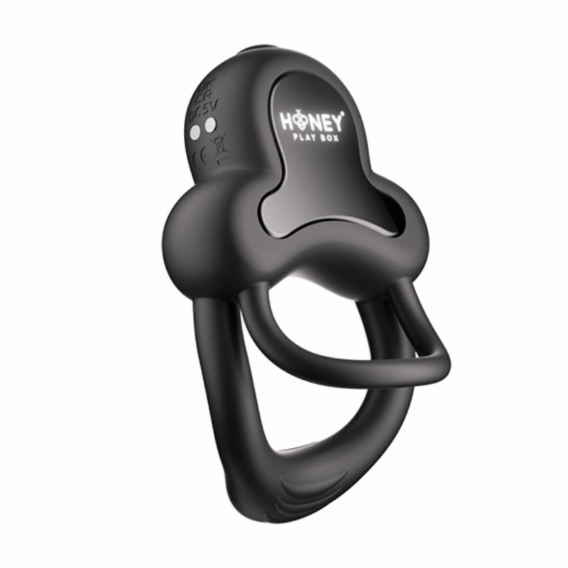 Dubbel vibrerande penis- och klitorisring app-styrd