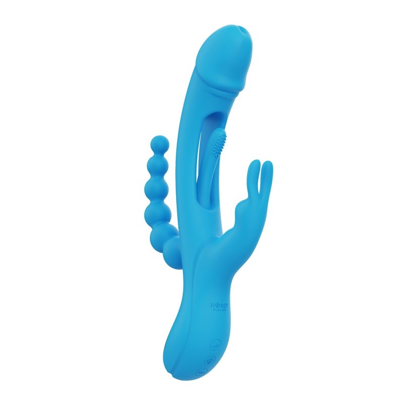 Vibreur lapin doigts coquins Trilux Kinky - Bleu