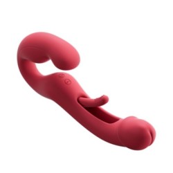 Vibrador para parejas sin correas controlado por aplicación - Rojo