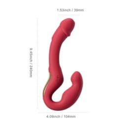 App-styret vibrator til par uden stropper - Rød