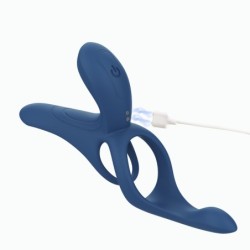 Vibrator za pare z upravljanjem preko aplikacije Pleasure Pivot Modre barve