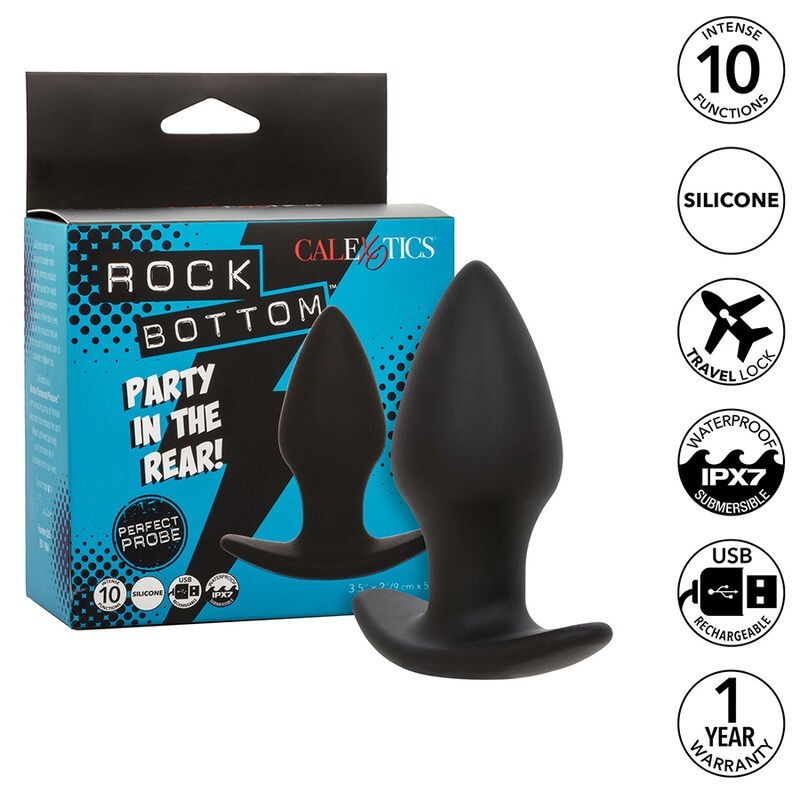 Rock Bottom Perfect Plug Anal 10 Vibracij Silikon Črn