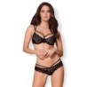 Conjunto de sujetador de encaje de 2 piezas - Negro L/XL