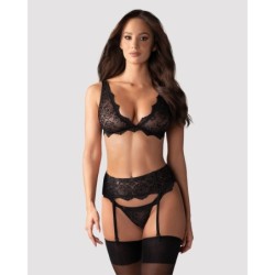 Ensemble de porte-jarretelles 3 pièces Emperita - Noir L/XL