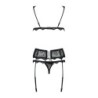 Ensemble de porte-jarretelles 3 pièces Emperita - Noir L/XL