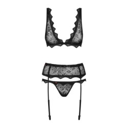 Ensemble de porte-jarretelles 3 pièces Emperita - Noir L/XL