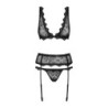 Ensemble de porte-jarretelles 3 pièces Emperita - Noir L/XL