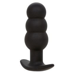 Plug Anal com Contas Rock Bottom 10 Vibrações Silicone Preto